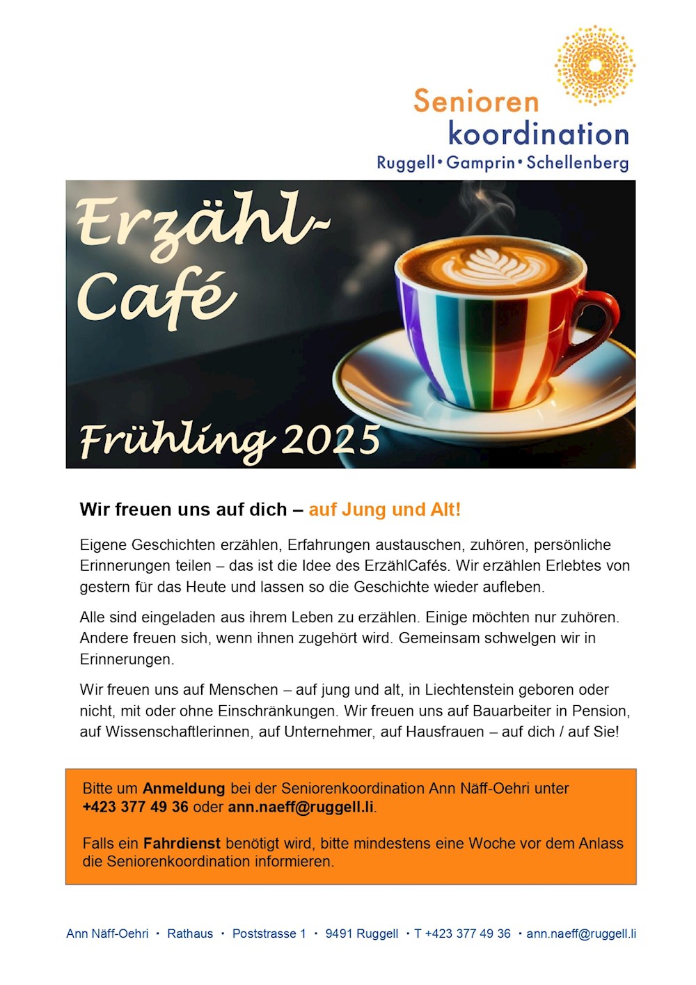 Flyer ErzählCafé 2025